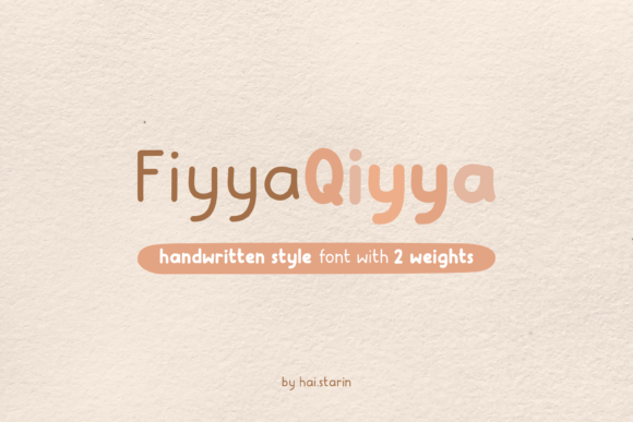 Fiyya Qiyya: A Friendly Handwritten Font