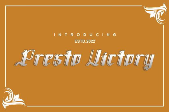 Presto Victory Font for Creative Projects